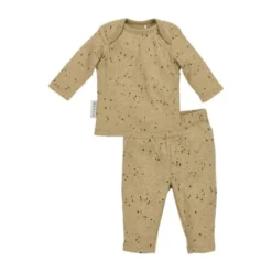 Meyco Baby Pyjama Rib - Maat 50/56 - Mini Spot Sand Melange