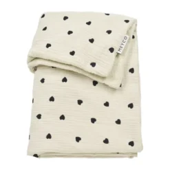 Meyco Baby Sweet Heart Wiegdeken - 75 x 100 cm - Pre-Washed Hydrofiel - Soft Sand