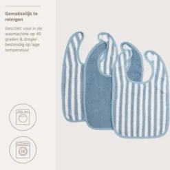 Meyco - Fat Stripe - Slabben - Jeans Blue 3-Pack