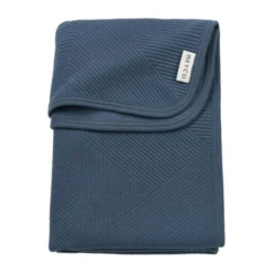 Meyco Gebreide Jacquard Flannel Deken - 100x150 cm - Pure Indigo