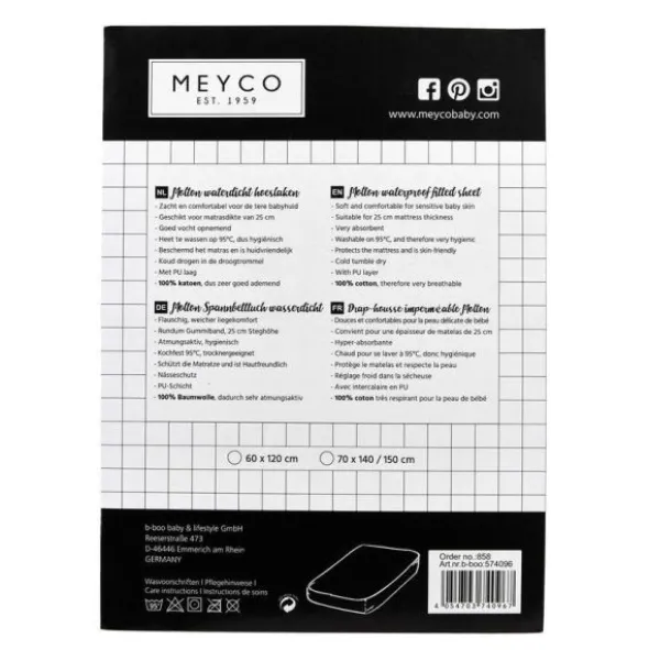Meyco Molton Hoeslaken - 60 x 120 cm - PU Waterdicht