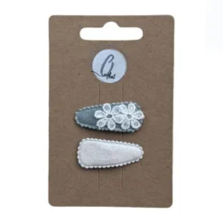 Ootje Kadootje Babyhaarclipjes - 2 Stuks - Pailletten Groen/Zilver