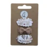 Ootje Kadootje Babyhaarclipjes - 3 Stuks - Schulpbloem/Taupe