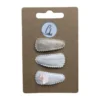 Ootje Kadootje Babyhaarclipjes Chiffon - 3 Stuks - Ivoor/Glitter/Goud