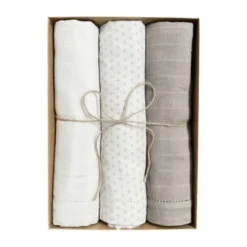 Pine Cone Gift Box Hydrofiele Doeken - 3 Stuks - 120 x 120 cm - Soft Meadow