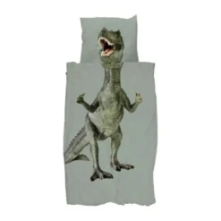 Snurk Dekbedovertrek - Dino Jurassic - 140x200/220 cm - Groen