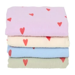 Studio Noos Swaddle - Light blue Hearts - 120x120 cm
