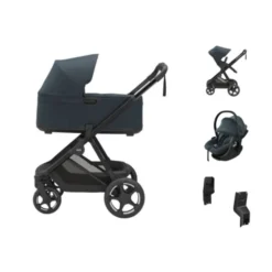Thule Charm 2-in-1 Kinderwagen - Darkest Blue | Thule Maple Autostoeltje | Autostoel Adapterset