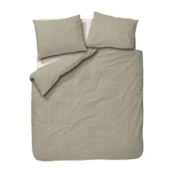 Town & Country Gingham Dekbedovertrek - 140 x 220 cm - Olive