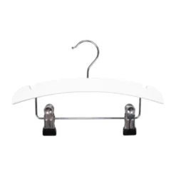TWF Kledinghanger Met Clips - 3 Stuks - Hout Wit