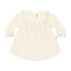 UAUA Angel Wings Jurk Lange Mouwen - 3-6 Mnd - Crema