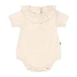 UAUA Ruffle Romper Korte Mouwen - 3-6 Mnd - Crema