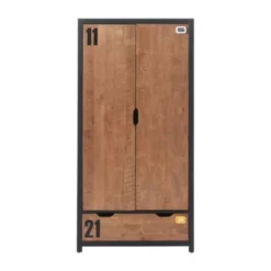 Vipack Alex Kledingkast Bruin / Zwart 2-Deurs