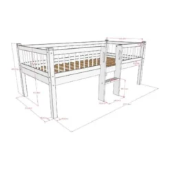Vipack Forrest Semi - Halfhoogslaper Met Ladder 90x200 cm – Beuk Wit