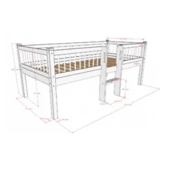 Vipack Forrest Semi - Halfhoogslaper Met Ladder 90x200 cm – Eik