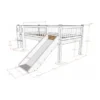 Vipack Forrest Semi - Halfhoogslaper Met Glijbaan 90x200 cm – Eik