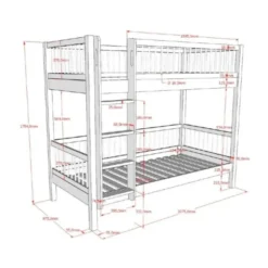 Vipack Forrest Stapelbed - Eik - 90x200 cm