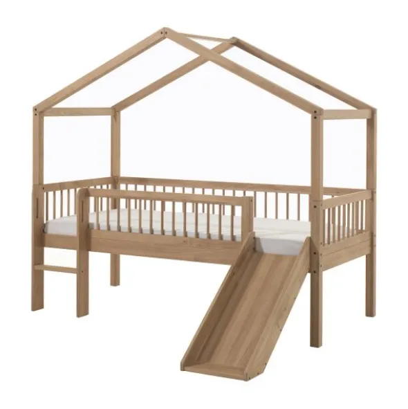 Vipack Huisbed met Glijbaan - Forrest Eik - 90 x 200 cm