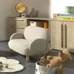 Vipack Kinderfauteuil - Rocky - Sofa Dubbel Mini - Beige
