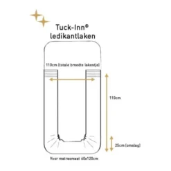 Witlof For Kids Ruffle Tuck-Inn Ledikantlaken - 60 x 120 cm - Wit