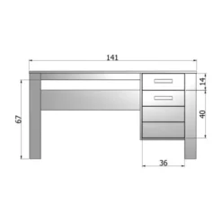 Woood Dennis Bureau Betongrijs