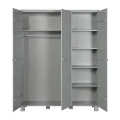 Woood Dennis Kledingkast Betongrijs 3-Deurs