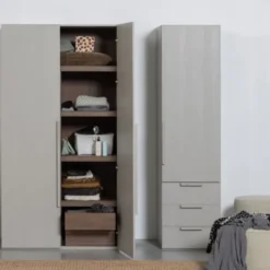 Woood Rens Kledingkast 1-Deurs - Pebble Grey
